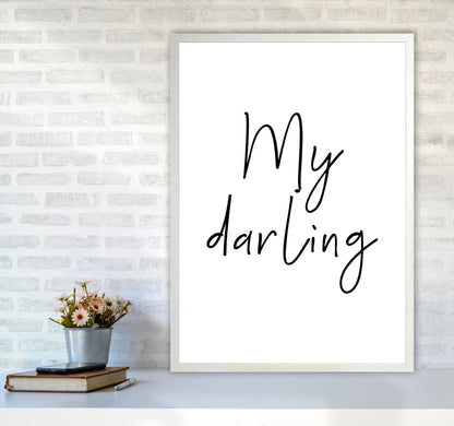 My Darling Framed Typography Wall Art Print A1 Oak Frame