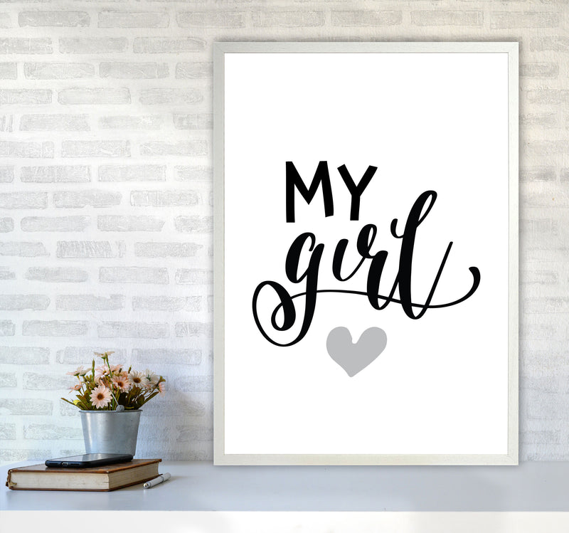 My Girl Black Framed Nursey Wall Art Print A1 Oak Frame