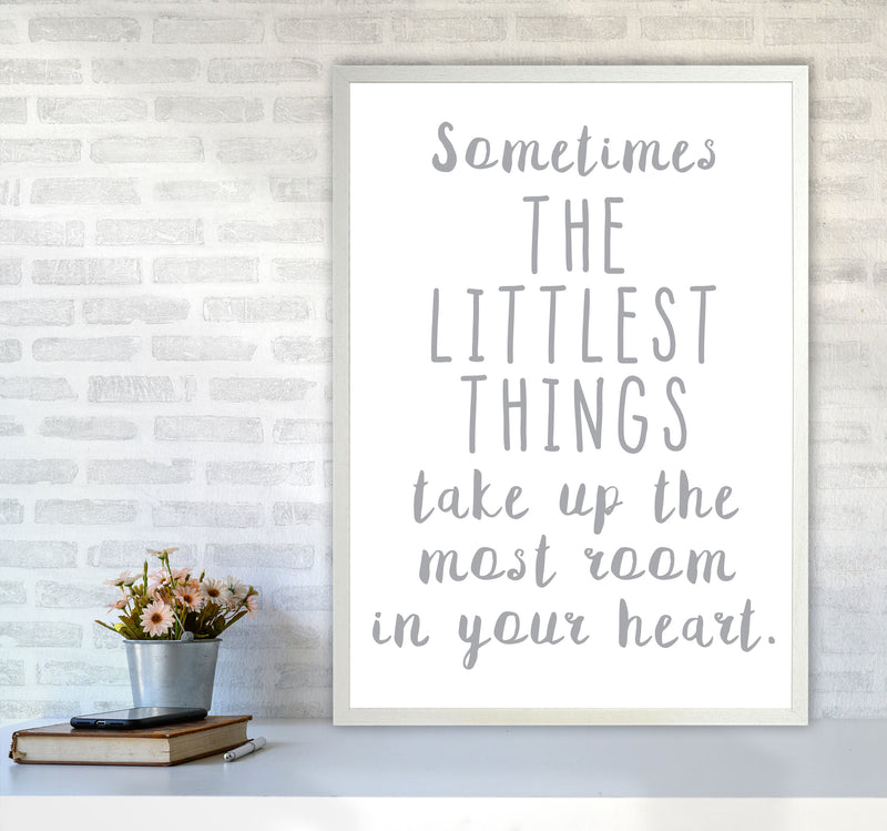 The Littlest Things Grey Modern Print A1 Oak Frame