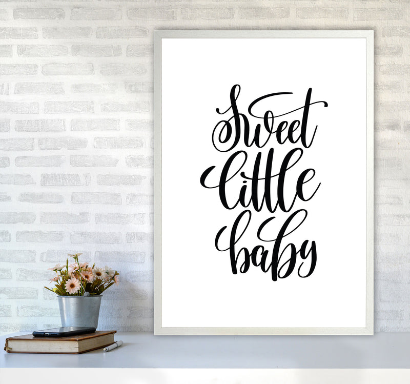 Sweet Little Baby Black Framed Nursey Wall Art Print A1 Oak Frame