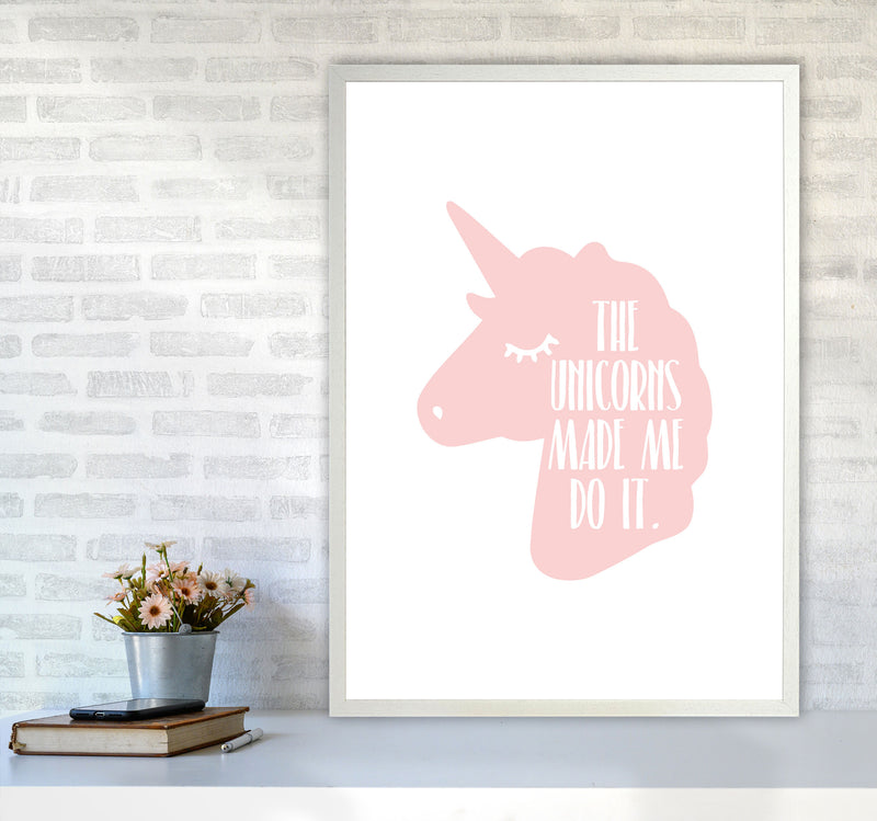 The Unicorns Made Me Do It Framed Nursey Wall Art Print A1 Oak Frame