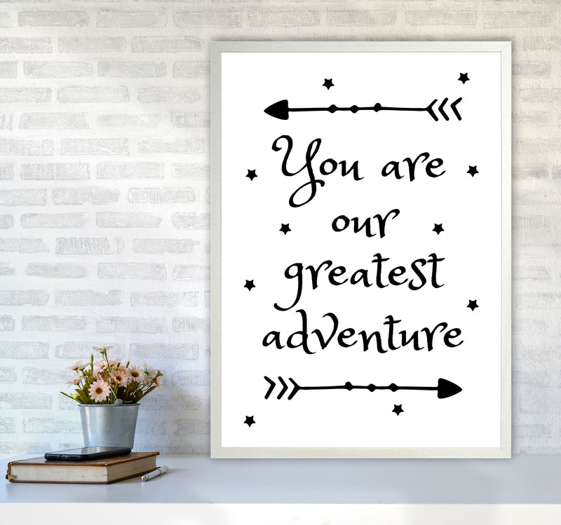 You Are Our Greatest Adventure Black Modern Print A1 Oak Frame