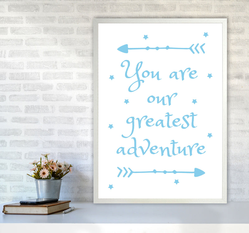 You Are Our Greatest Adventure Blue Modern Print A1 Oak Frame