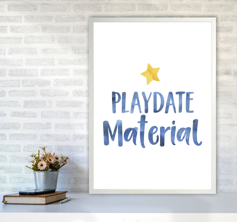 Playdate Material Watercolour Modern Print A1 Oak Frame