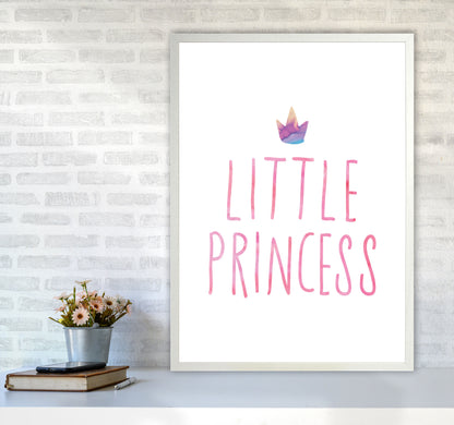 Little Princess Watercolour Modern Print A1 Oak Frame