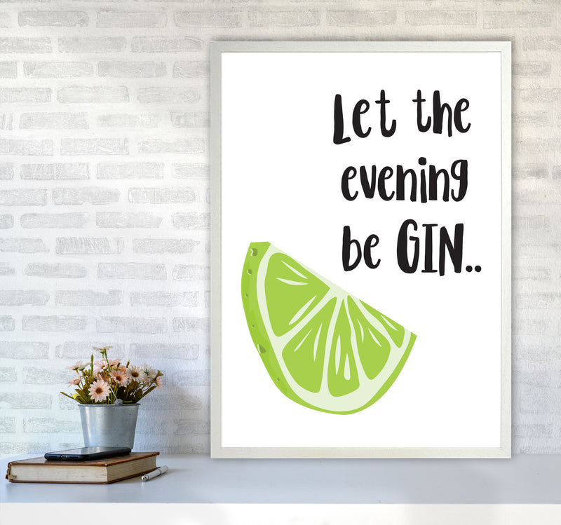 Let The Evening BeGIN Modern Print, Framed Kitchen Wall Art A1 Oak Frame