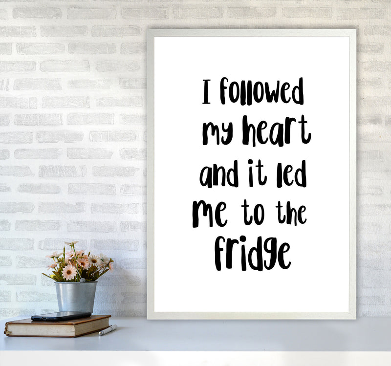 I Followed My Heart Modern Print, Framed Kitchen Wall Art A1 Oak Frame