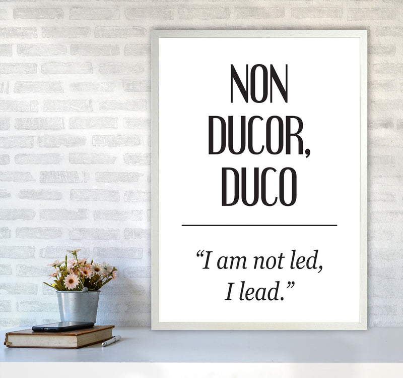 Non Ducor, Duco Framed Typography Wall Art Print A1 Oak Frame