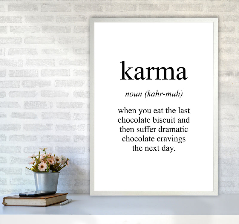 Karma Framed Typography Wall Art Print A1 Oak Frame
