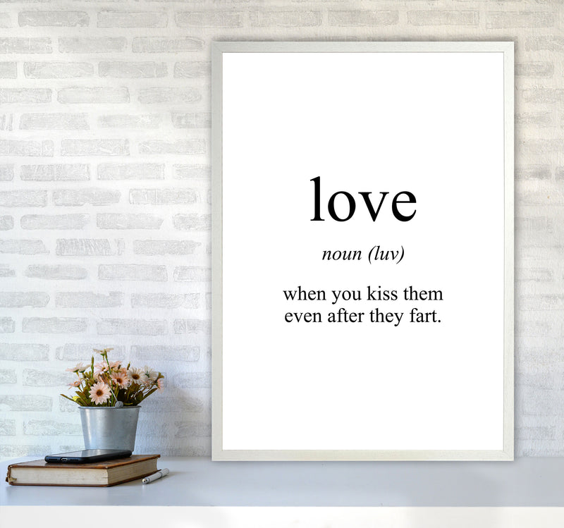Love Framed Typography Wall Art Print A1 Oak Frame