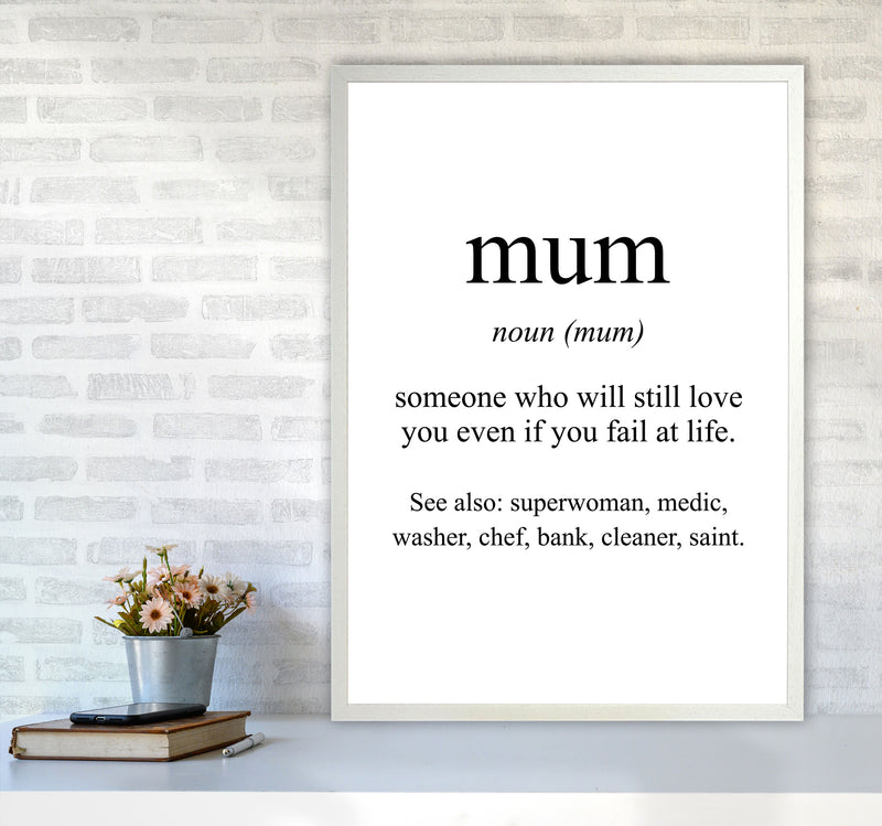 Mum Framed Typography Wall Art Print A1 Oak Frame
