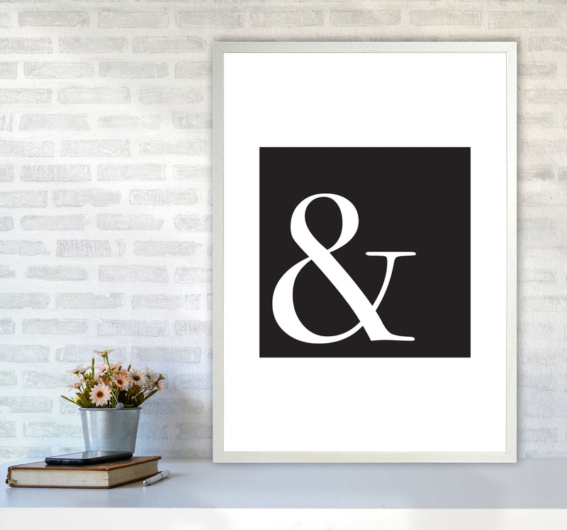 Ampersand Black Framed Typography Wall Art Print A1 Oak Frame