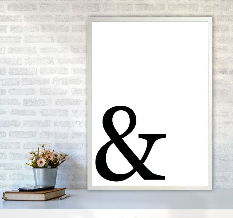 Ampersand Framed Typography Wall Art Print A1 Oak Frame