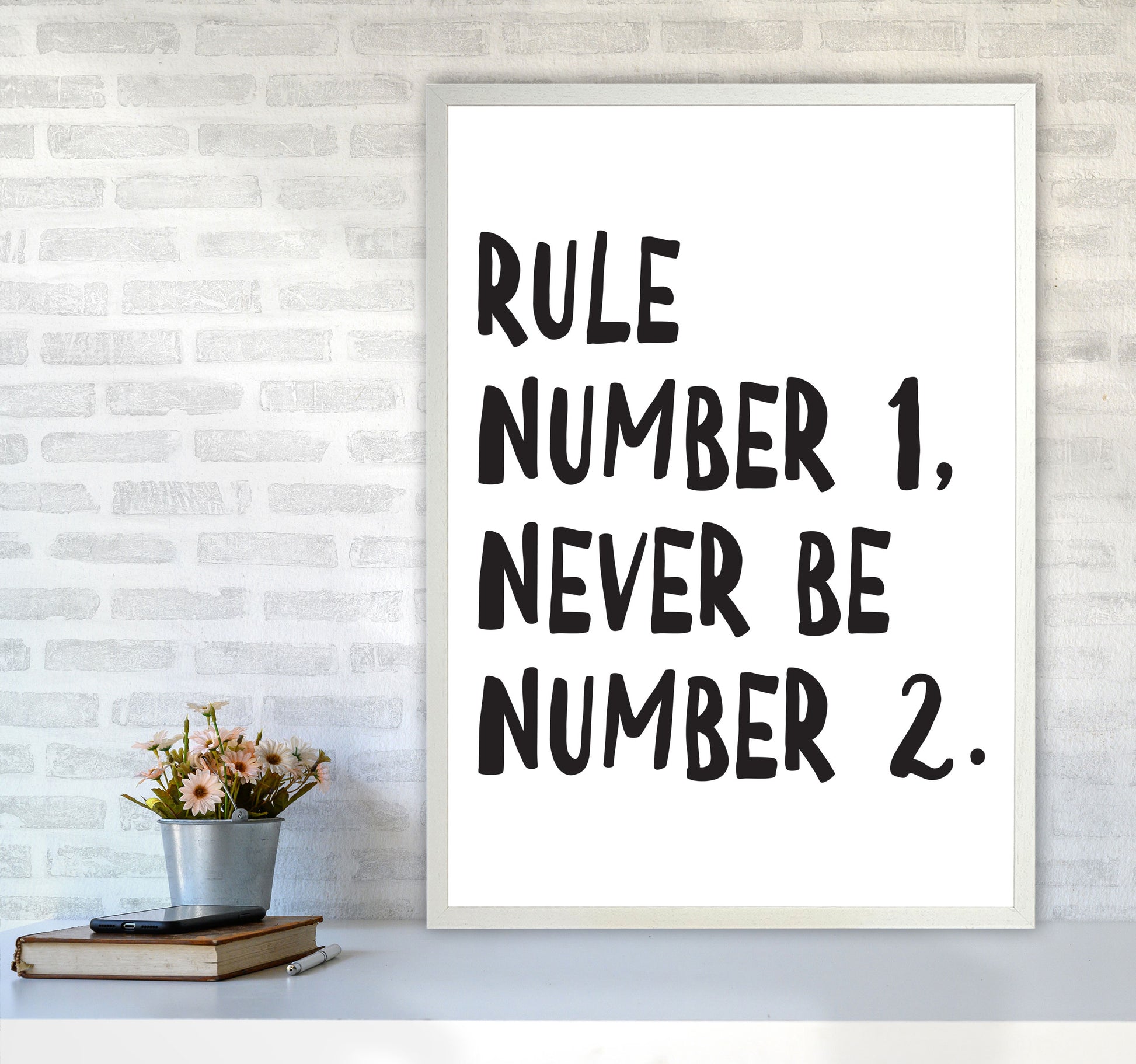 Rule Number One Modern Print A1 Oak Frame
