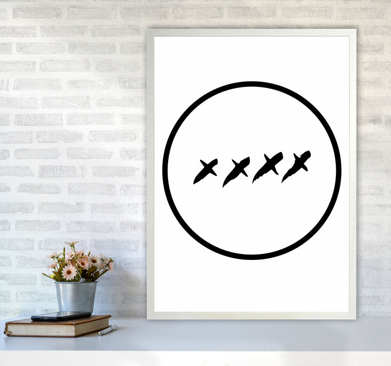 XXXX Kisses Modern Print A1 Oak Frame