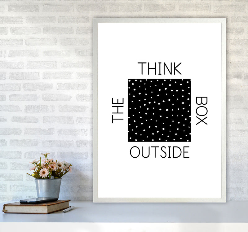 Think Outside The Box Modern Print A1 Oak Frame