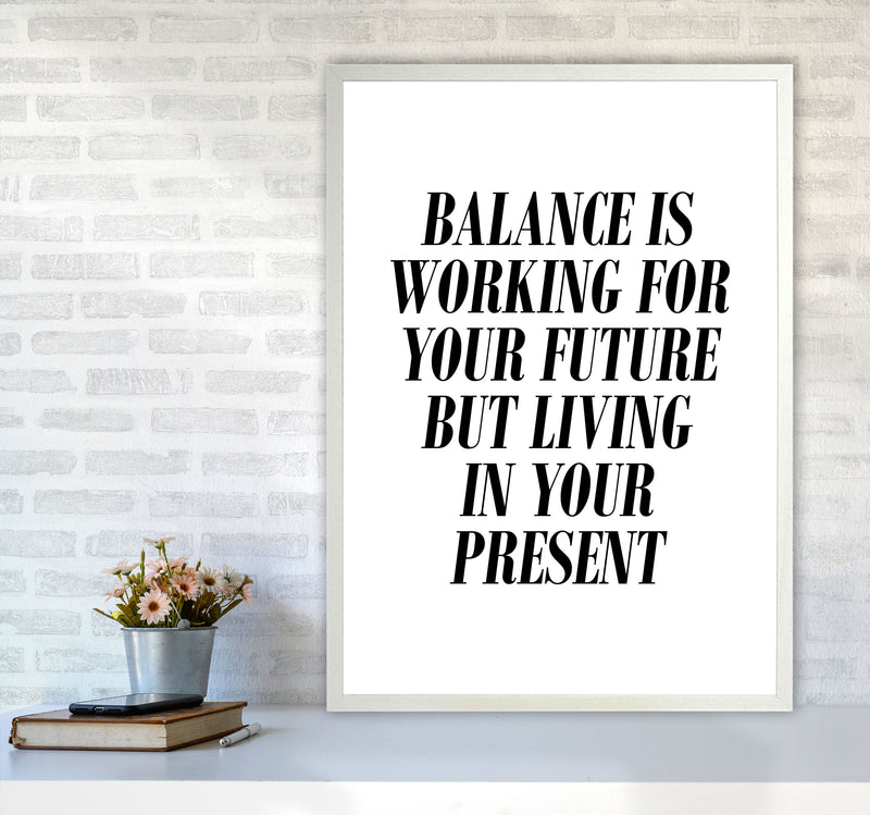 Balance Framed Typography Wall Art Print A1 Oak Frame