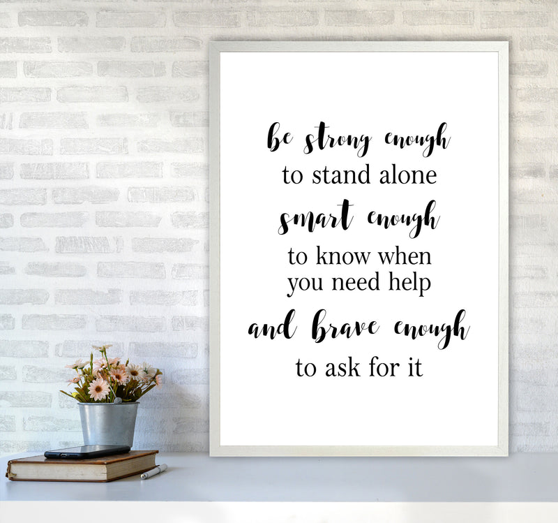 Strong Enough, Smart Enough, Brave Enough Modern Print A1 Oak Frame