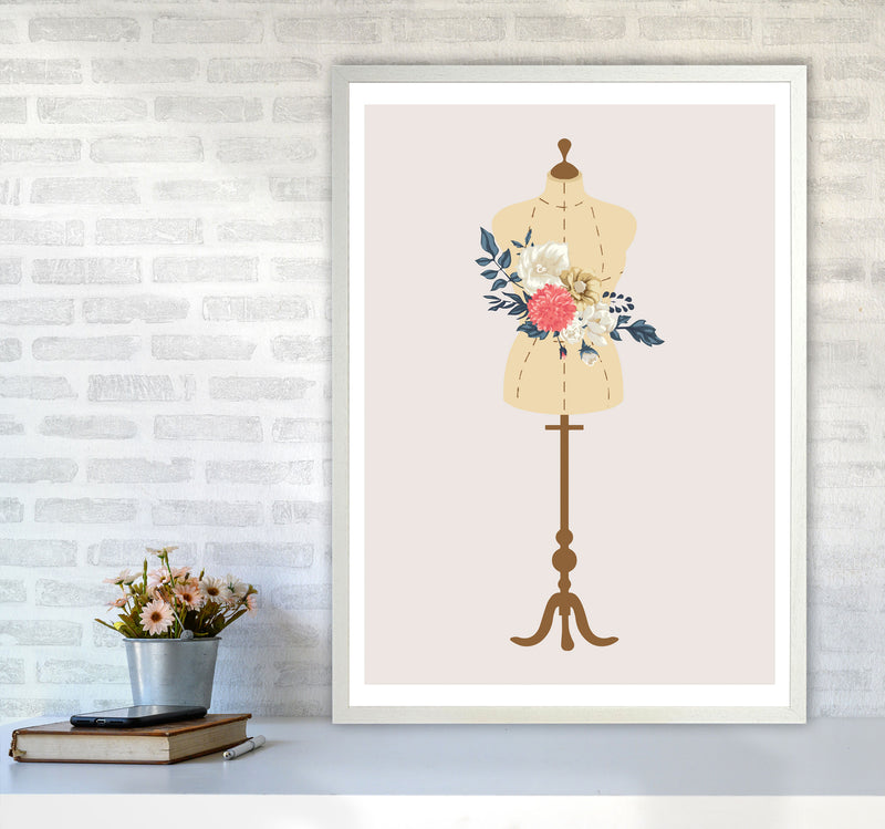Floral Manikin Modern Print A1 Oak Frame