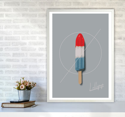 Ice Lolly Modern Print, Framed Kitchen Wall Art A1 Oak Frame