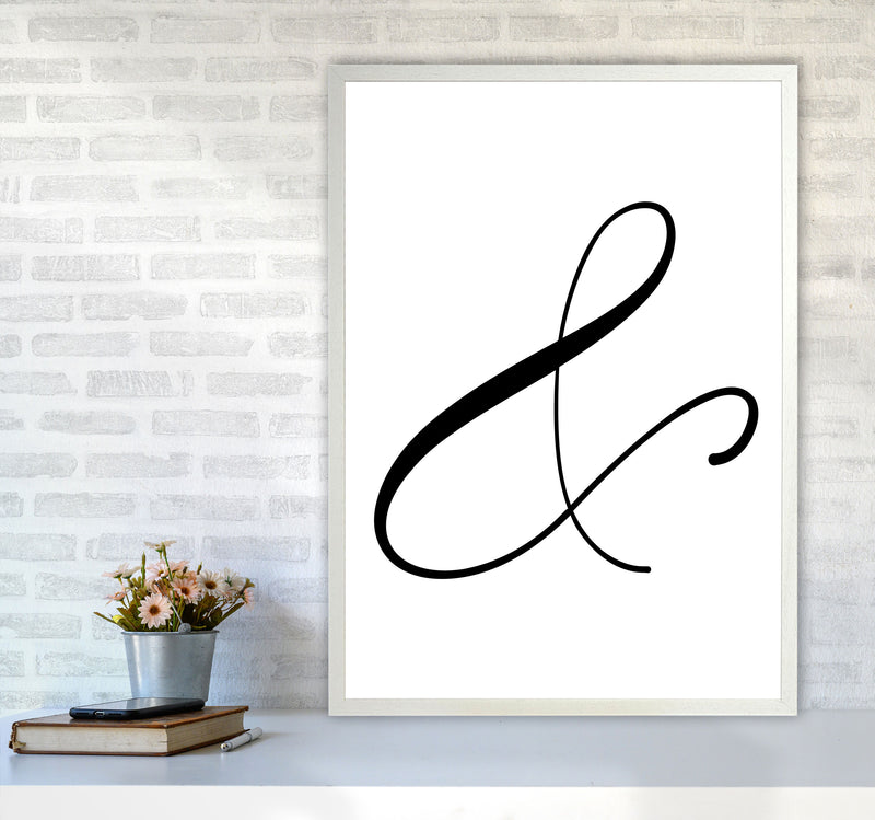 Ampersand Framed Typography Wall Art Print A1 Oak Frame