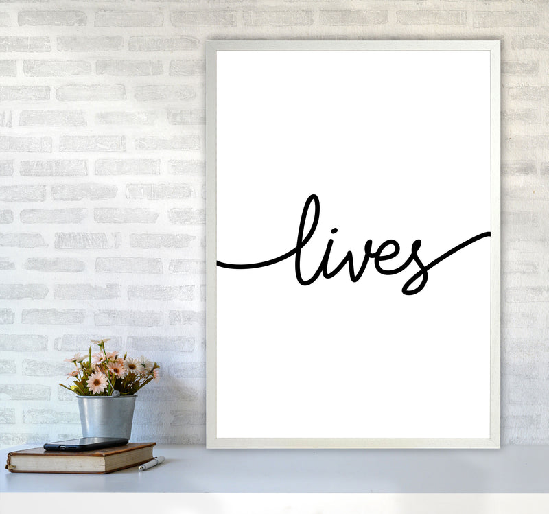 Lives Framed Typography Wall Art Print A1 Oak Frame