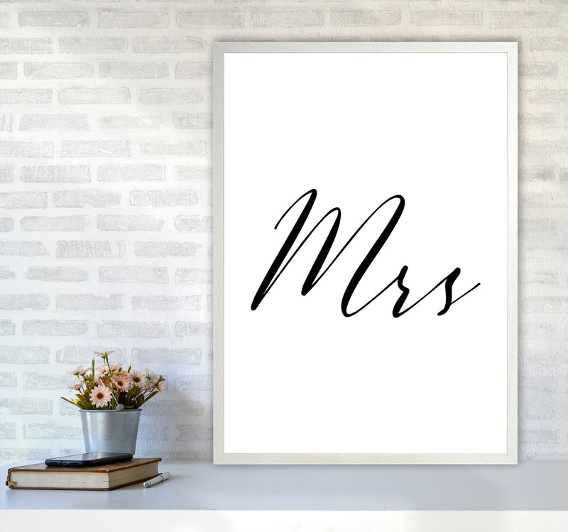 Mrs Framed Typography Wall Art Print A1 Oak Frame