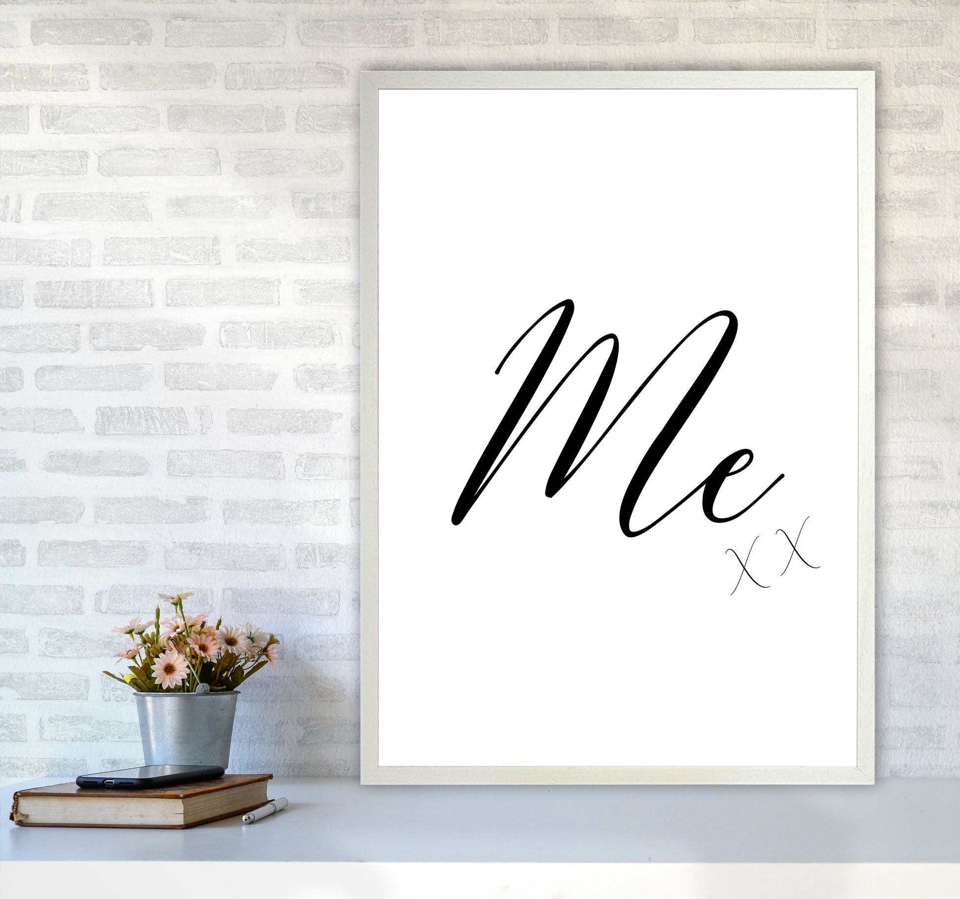 Me Framed Typography Wall Art Print A1 Oak Frame
