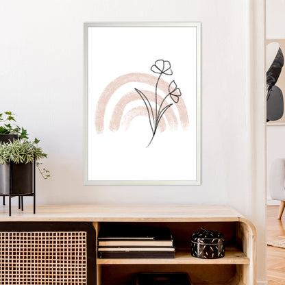 Dalia Chalk Pink Rainbow  Art Print by Pixy Paper A1 Oak Frame