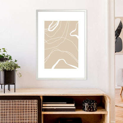 Mica Sand Swirls N24  Art Print by Pixy Paper A1 Oak Frame