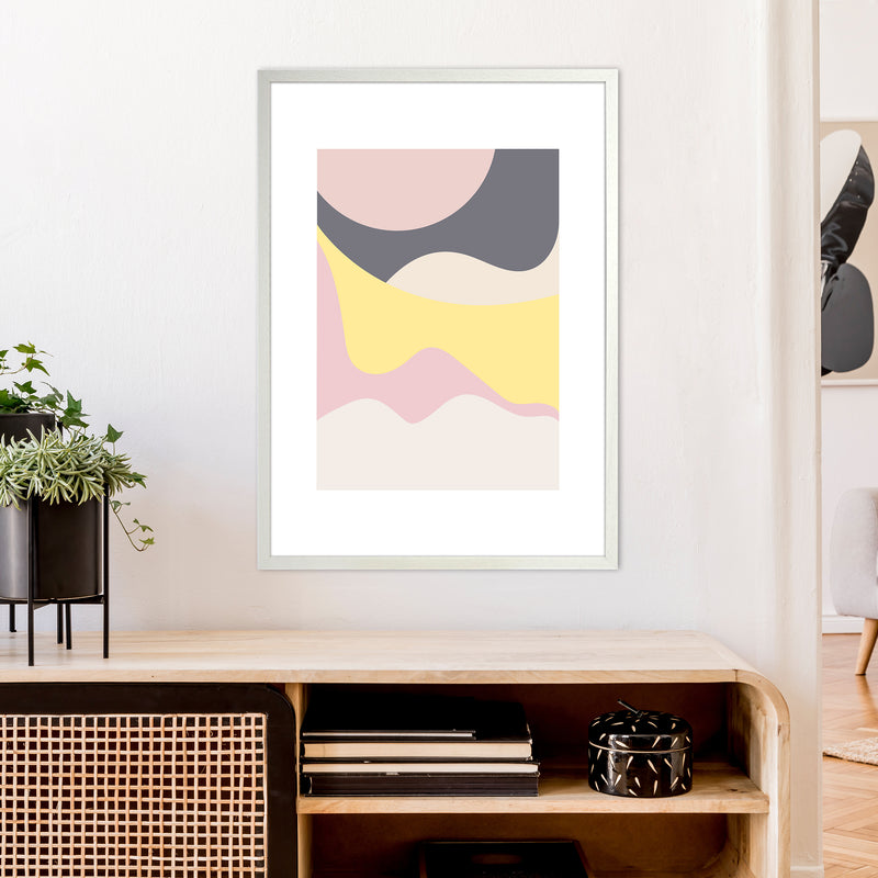 Mila Pink Dunes N15  Art Print by Pixy Paper A1 Oak Frame