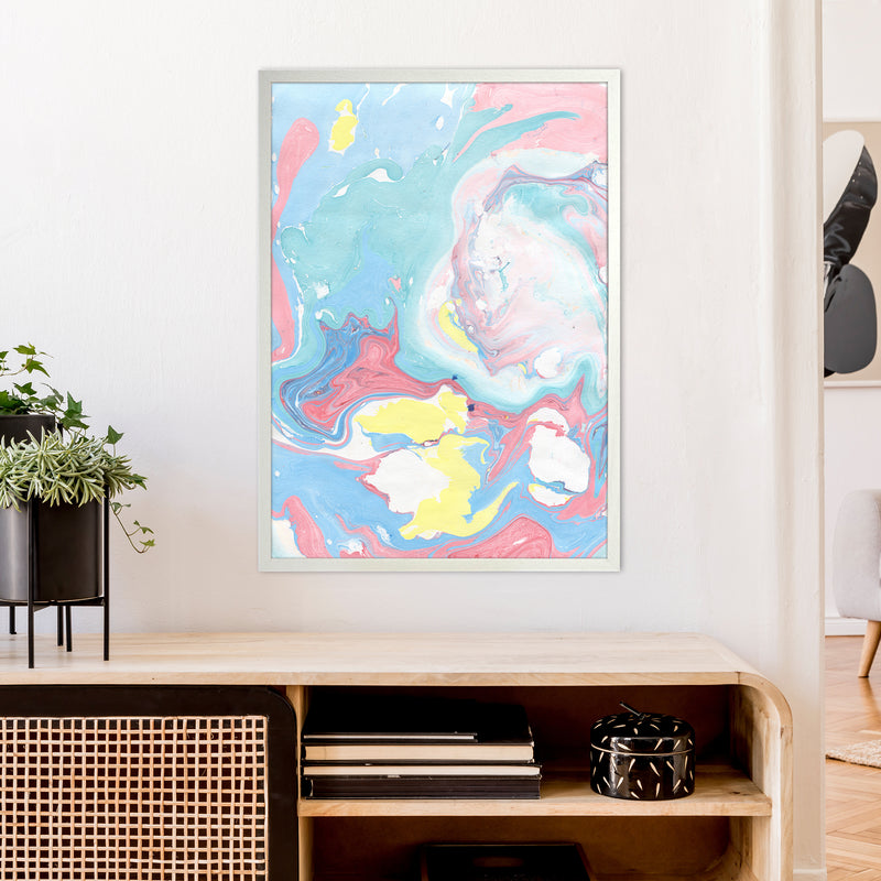 Liquid Mix Rainbow  Art Print by Pixy Paper A1 Oak Frame