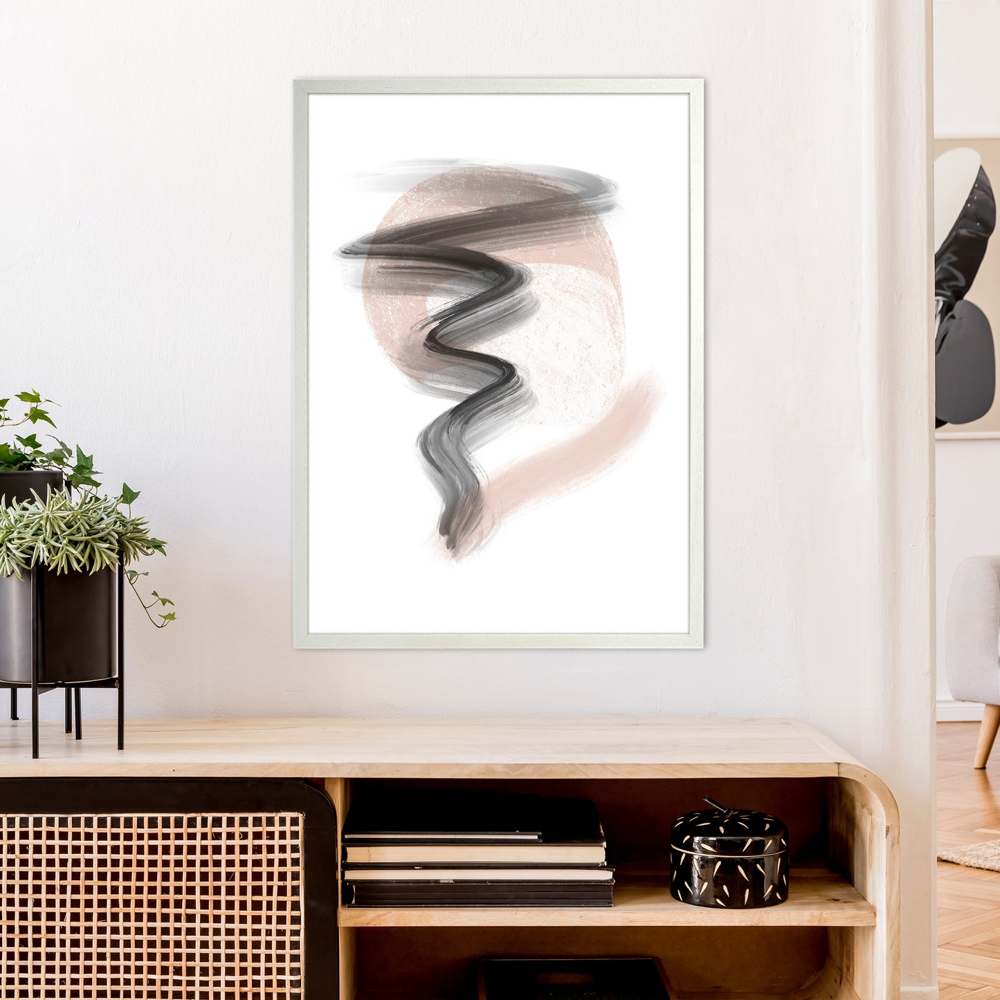 Dalia Chalk Storm  Art Print by Pixy Paper A1 Oak Frame