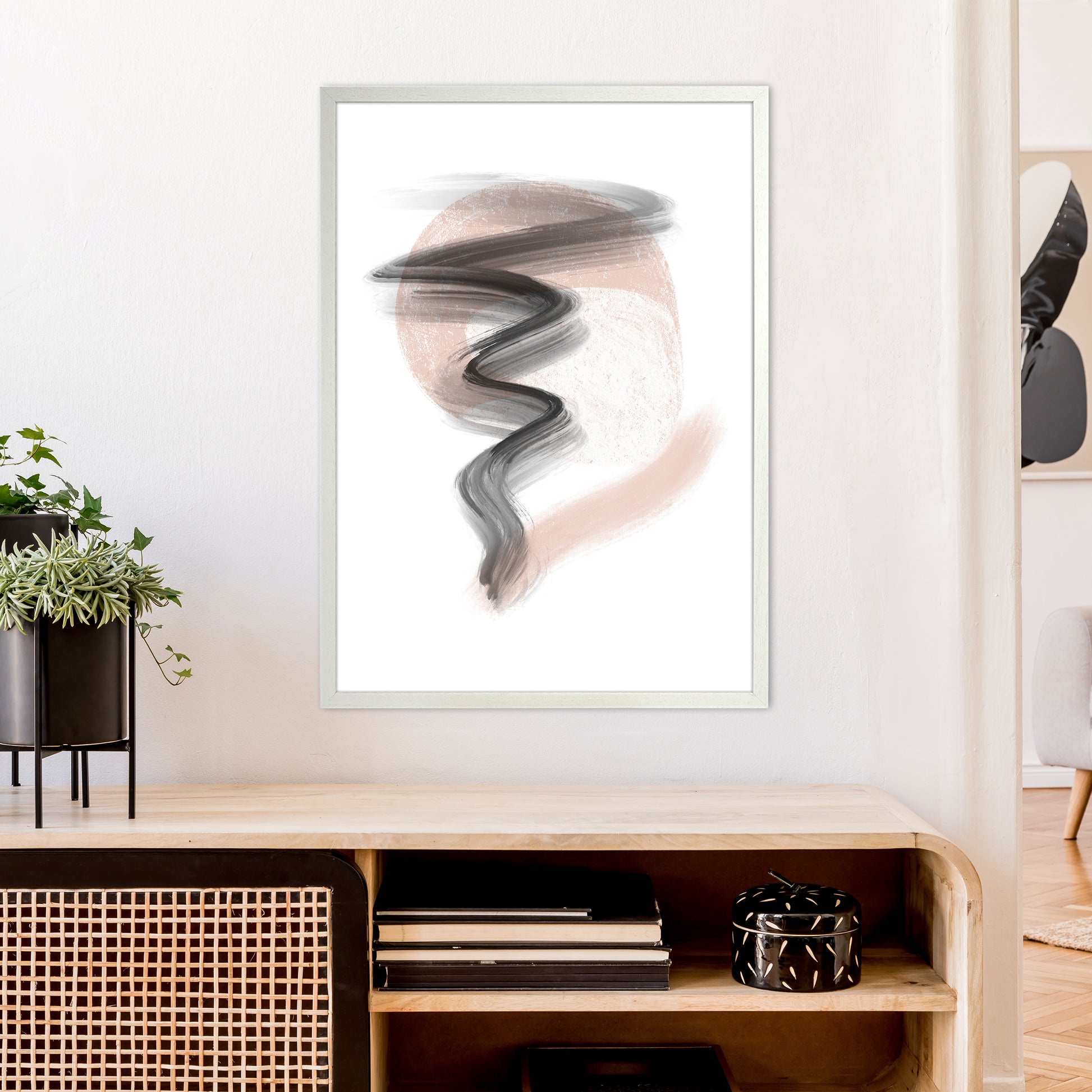 Dalia Chalk Storm  Art Print by Pixy Paper A1 Oak Frame