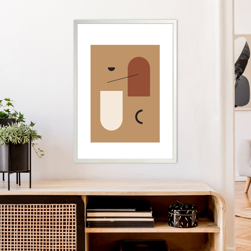 Mica Sand N15  Art Print by Pixy Paper A1 Oak Frame