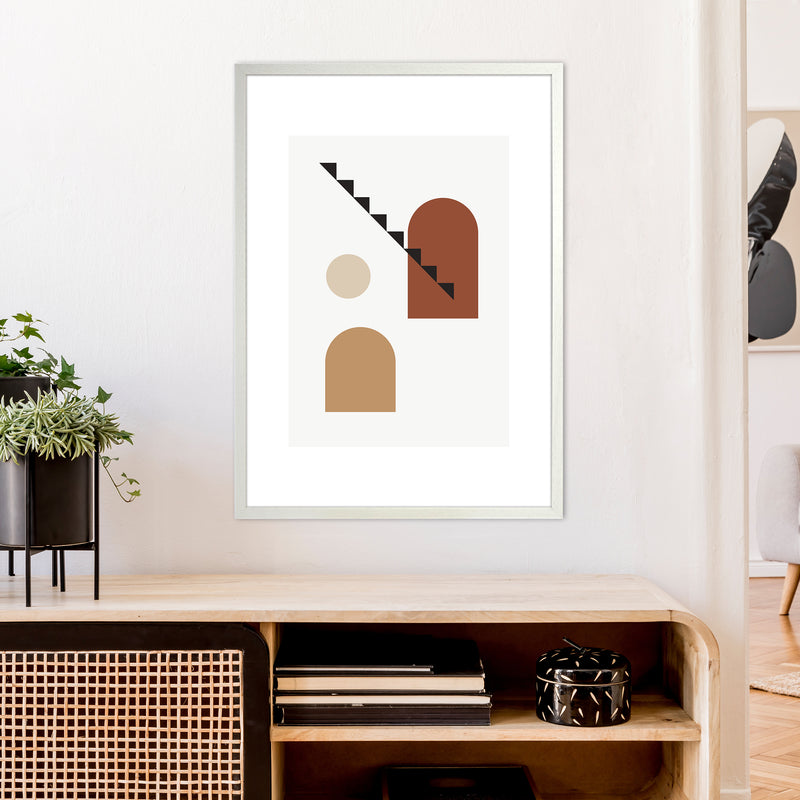 Mica Sand N14  Art Print by Pixy Paper A1 Oak Frame