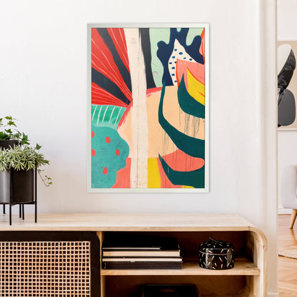 Painted Abstract Shapes  Art Print by Pixy Paper A1 Oak Frame