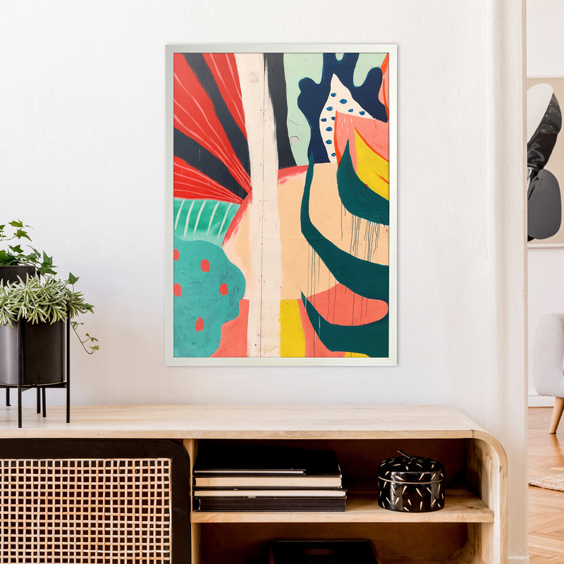 Painted Abstract Shapes  Art Print by Pixy Paper A1 Oak Frame