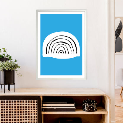 Blue Rainbow Neon Funk  Art Print by Pixy Paper A1 Oak Frame