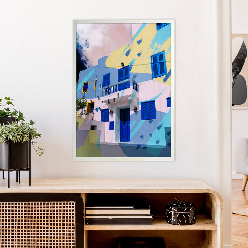 Buliding Pop  Art Print by Pixy Paper A1 Oak Frame