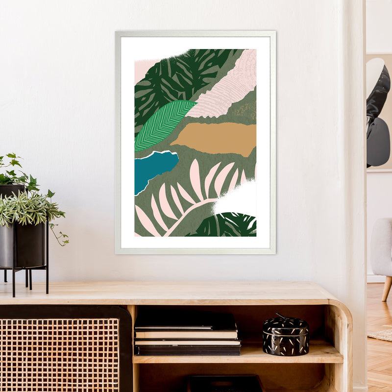 Mismatch Jungle Abstract  Art Print by Pixy Paper A1 Oak Frame