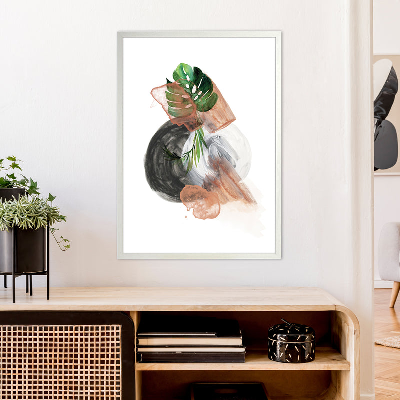 Round Exotic Abstract  Art Print by Pixy Paper A1 Oak Frame
