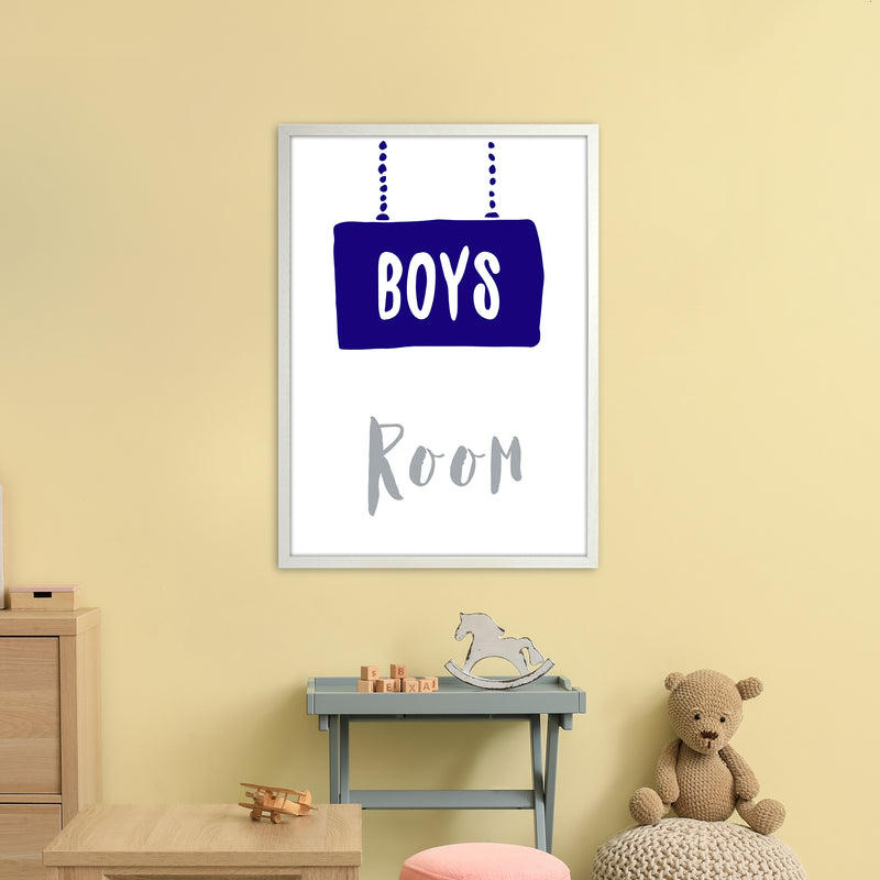 Boys Room Navy  Art Print by Pixy Paper A1 Oak Frame