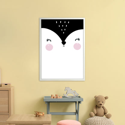 Penguin Face  Art Print by Pixy Paper A1 Oak Frame