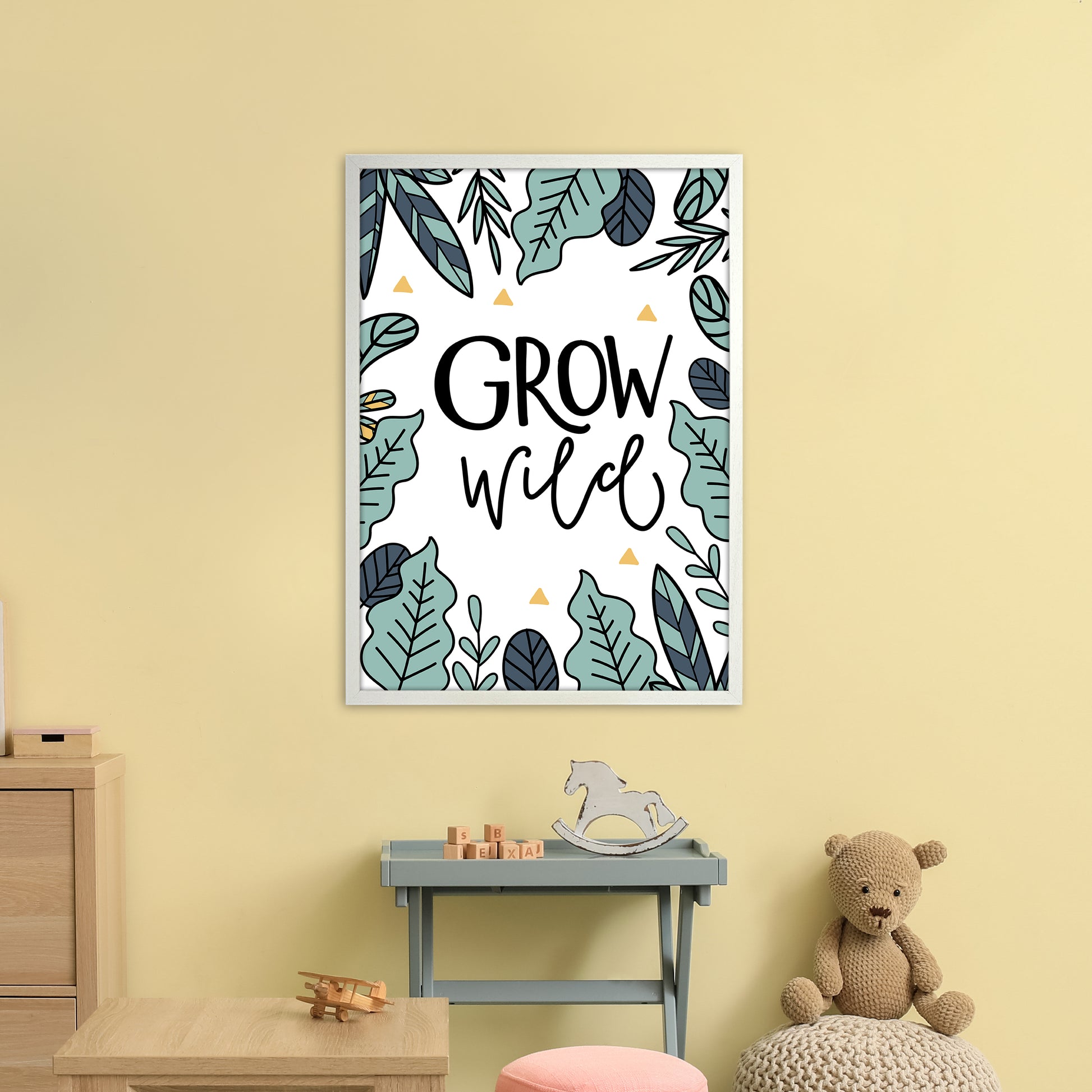 Grow Wild  Art Print by Pixy Paper A1 Oak Frame