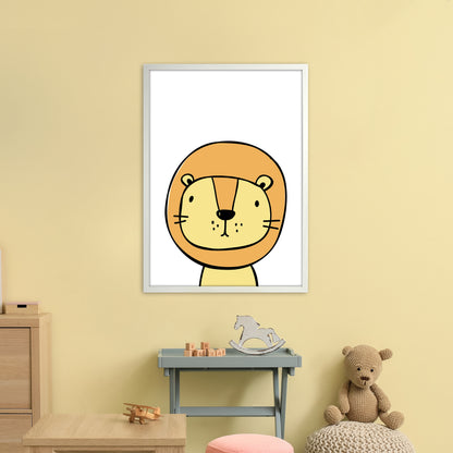 Lion  Art Print by Pixy Paper A1 Oak Frame