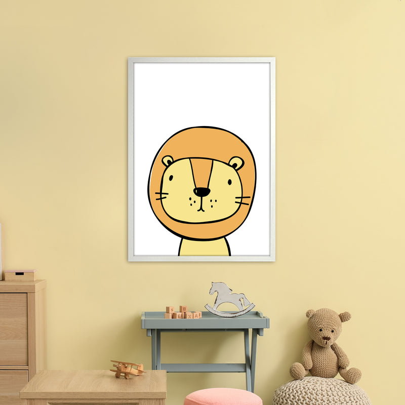 Lion  Art Print by Pixy Paper A1 Oak Frame