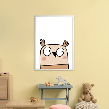 Owl  Art Print by Pixy Paper A1 Oak Frame