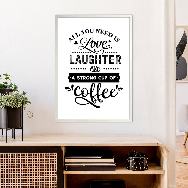 All You Need Is Love And Coffee  Art Print by Pixy Paper A1 Oak Frame