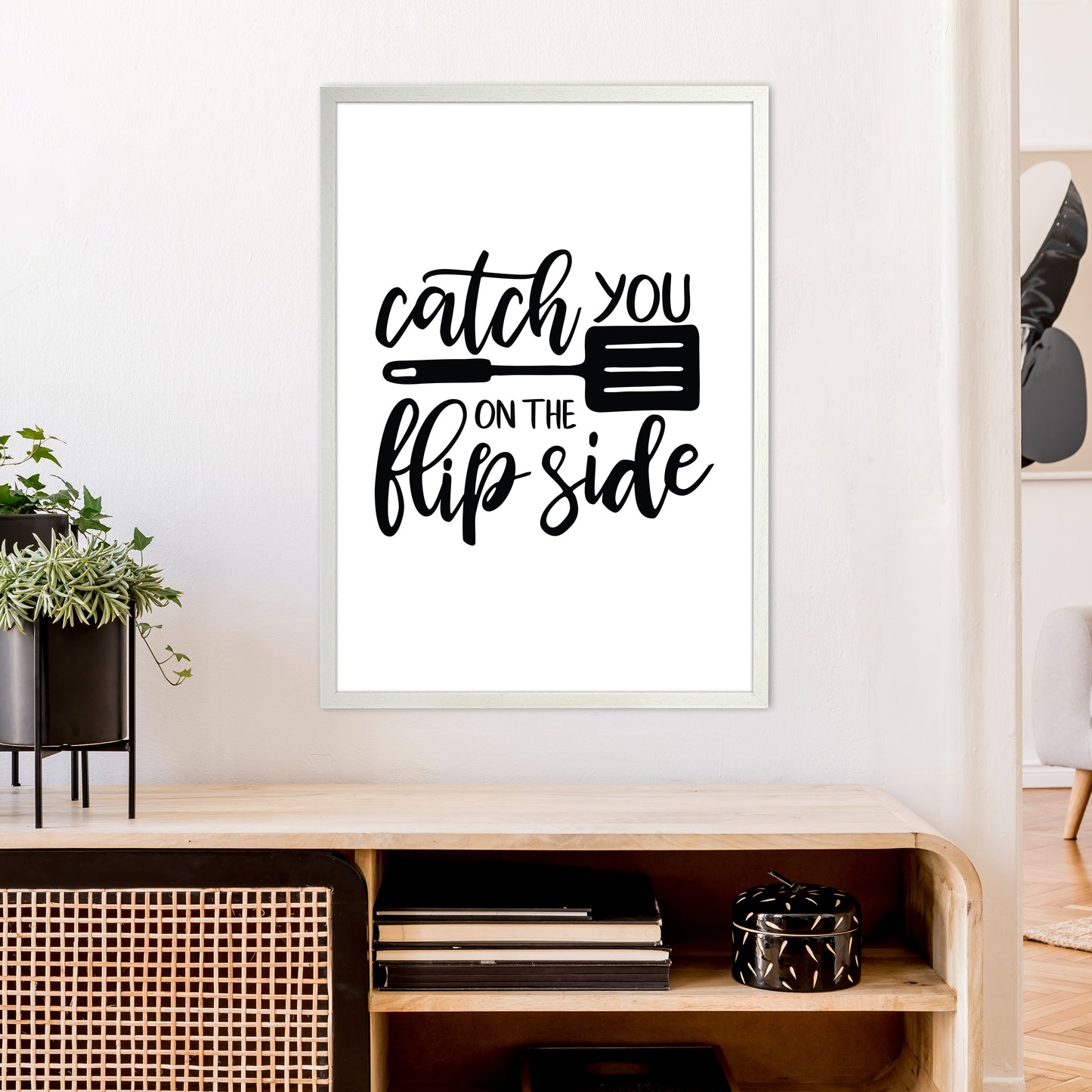 Catch You On The Flip Side  Art Print by Pixy Paper A1 Oak Frame